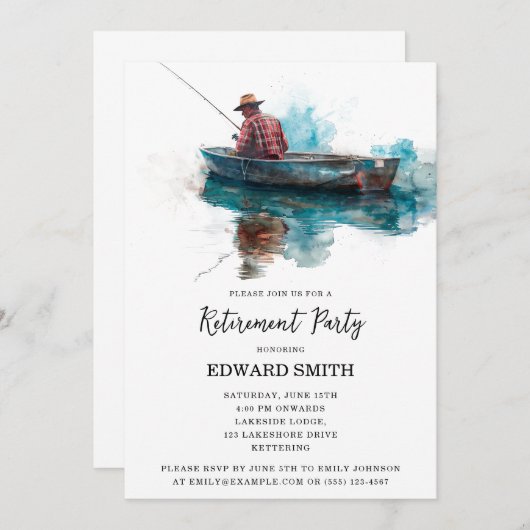 Invitation de la partie de retraite de pêche (Devant / Derrière)