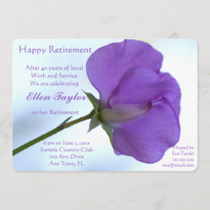 Invitation de la partie de retraite de purple Swee