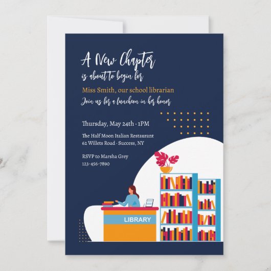 Invitation de la partie de retraite du bibliothéca (Devant)