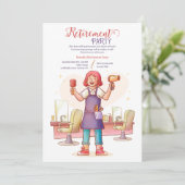 Invitation de la partie de retraite du coiffeur (Debout devant)