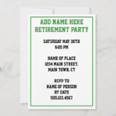 Invitation De La Partie De Retraite Du Golf Par Te (Dos)