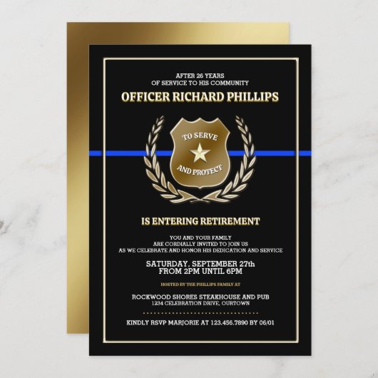 Invitation de la partie de retraite d'un agent de  (Devant / Derrière)