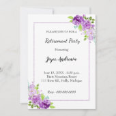 Invitation de la partie de retraite florale pourpr (Devant)