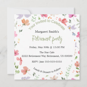 Invitation de la partie de retraite mignonne et ch