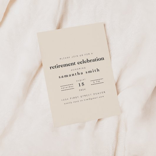 Invitation de la partie de retraite moderne simple