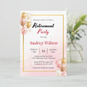 Invitation de la partie de retraite Or rose modern (Debout devant)