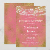 Invitation de la partie de retraite Pink Gold Ligh (Devant / Derrière)