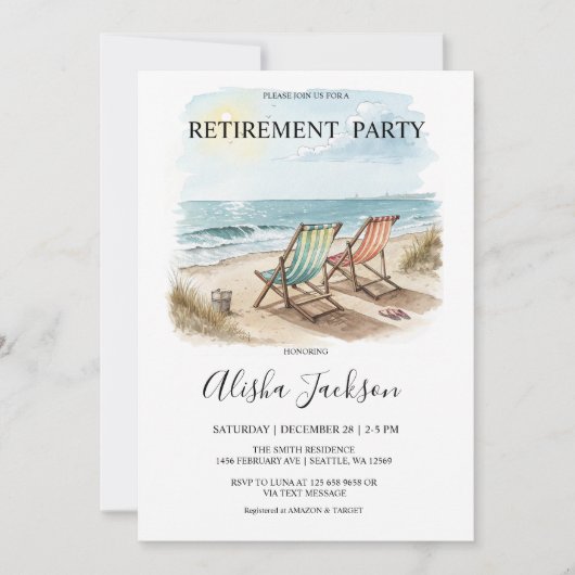 Invitation de la partie de retraite - Plage Lounge (Devant)