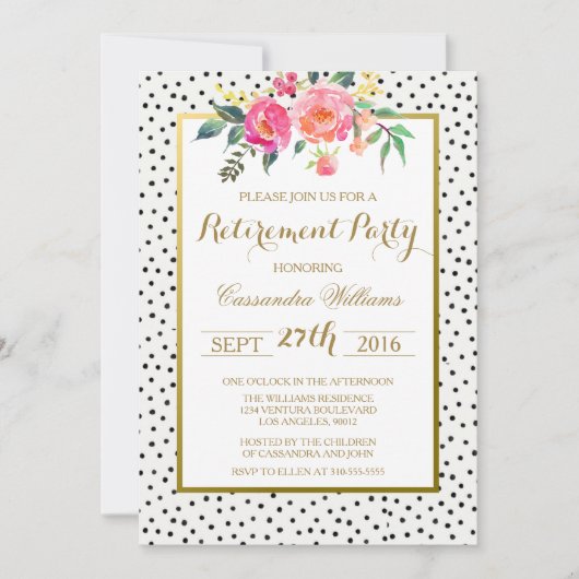 Invitation de la partie de retraite Polka Dot Mode (Devant)