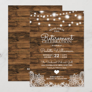 Invitation de la partie de retraite Rustic String