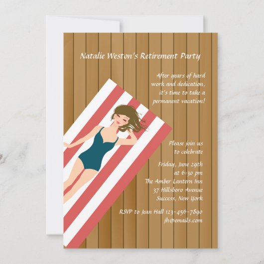 Invitation de la partie de retraite Sun Deck (Devant)