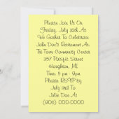 Invitation de la partie de retraite Tracteur vert  (Dos)