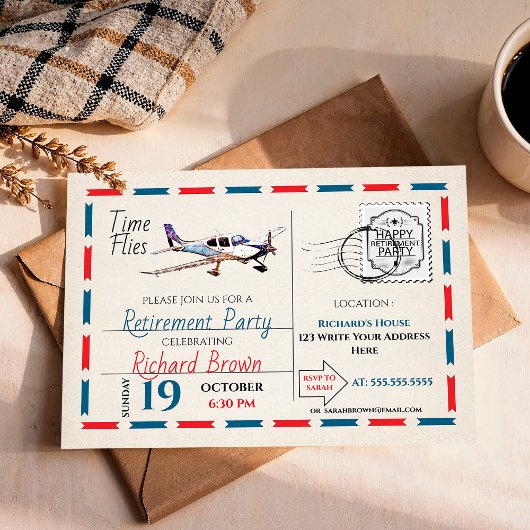 Invitation de la partie de retraite vintage - Avio