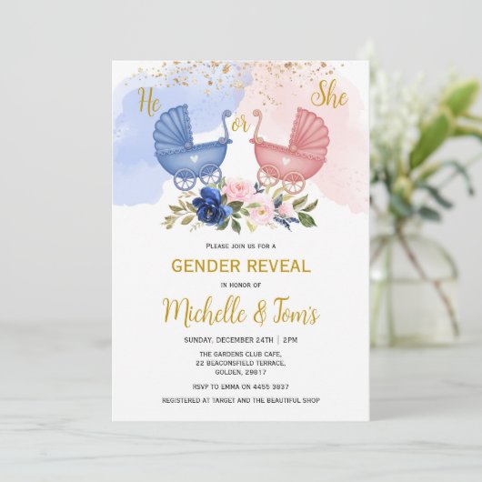 Invitation de la partie de révélation de genre (Debout devant)