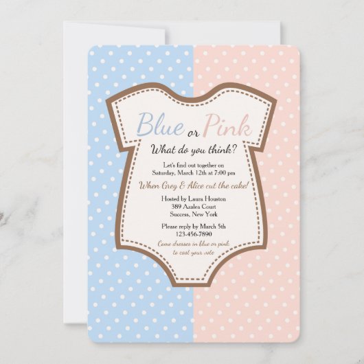 Invitation de la partie de révélation de genre (Devant)