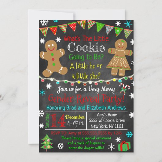 Invitation de la partie de révélation de genre (Devant)