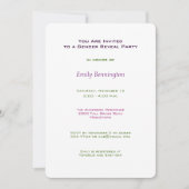 Invitation de la partie de révélation de genre (Devant)