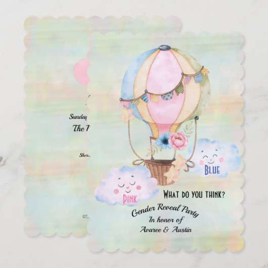 Invitation de la partie de révélation de genre ble (Devant / Derrière)