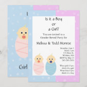 Invitation de la partie de révélation de genre ros (Devant / Derrière)