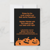 invitation de la partie de sculpture citrouille (Dos)