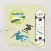 Invitation de la partie de skateboard Boys (Devant / Derrière)