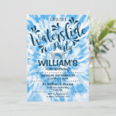 Invitation de la partie de toboggan Blue Tie Dye (Debout devant)