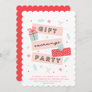 Invitation de la partie d'échange de cadeaux Whims