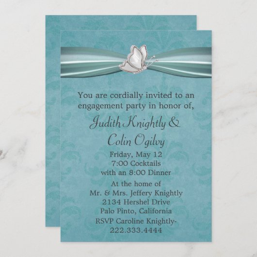 Invitation de la partie d'engagement (Devant / Derrière)