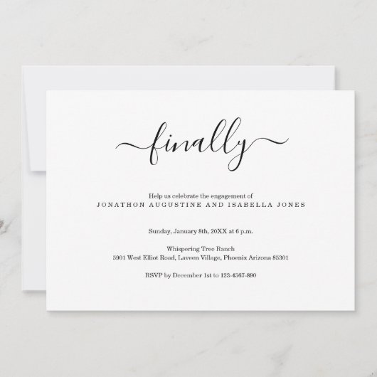 Invitation de la partie d'engagement (Devant)