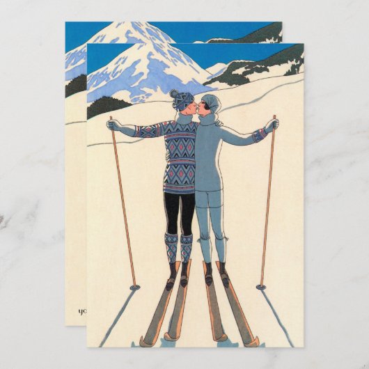 Invitation de la partie d'engagement Art Déco vint (Devant / Derrière)