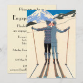 Invitation de la partie d'engagement Art Déco vint (Devant / Derrière)