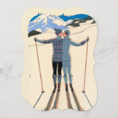 Invitation de la partie d'engagement Art Déco vint (Devant / Derrière)