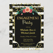 Invitation de la partie d'engagement Black & White (Devant / Derrière)