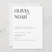 Invitation de la partie d'engagement blanc moderne (Devant)
