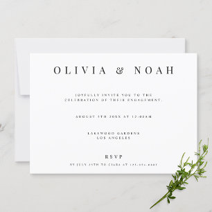 Invitation de la partie d'engagement blanc moderne