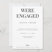 Invitation de la partie d'engagement blanc moderne (Devant)