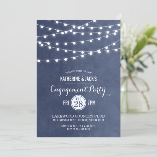 Invitation de la partie d'engagement Blue String L (Debout devant)