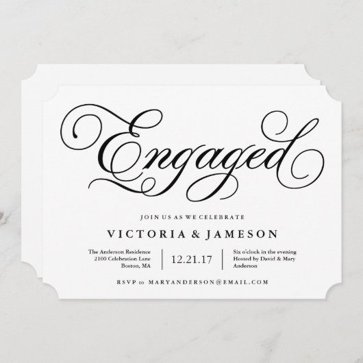 Invitation de la partie d'engagement classique (Devant / Derrière)