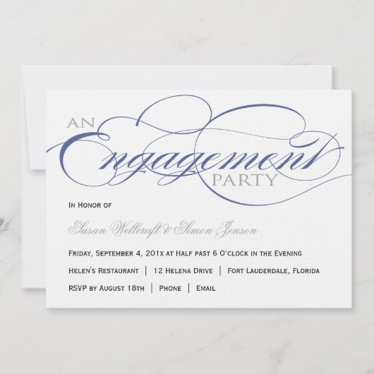 Invitation de la partie d'engagement de Blue Scrip (Devant)