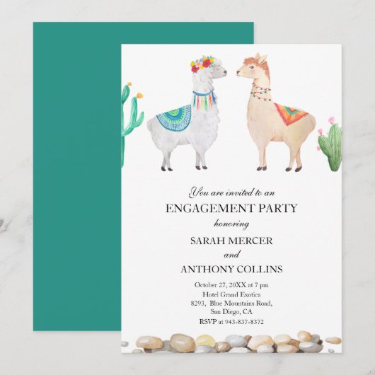 Invitation de la partie d'engagement de Couple Lla (Devant / Derrière)