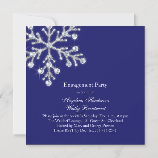 Invitation de la partie d'engagement de flocon de (Devant)