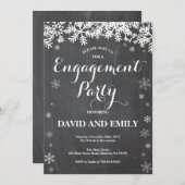 Invitation de la partie d'engagement de flocon de  (Devant / Derrière)