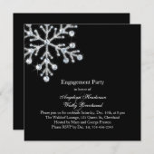 Invitation de la partie d'engagement de flocon de  (Devant / Derrière)