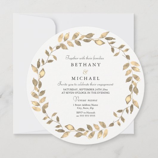 Invitation de la partie d'engagement de la feuille (Devant)