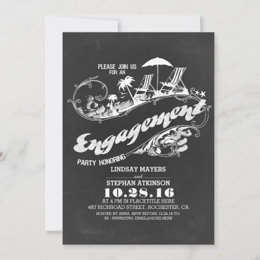 invitation de la partie d'engagement de plage de c (Devant)