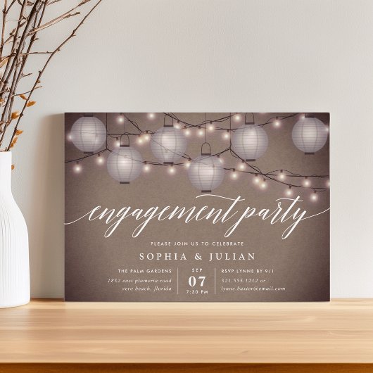 Invitation de la partie d'engagement des lanternes