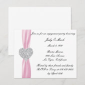 Invitation de la partie d'engagement Diamond Heart (Devant / Derrière)