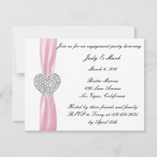 Invitation de la partie d'engagement Diamond Heart