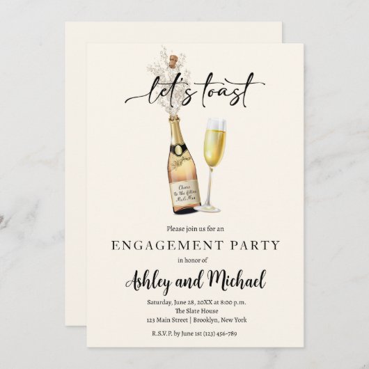 Invitation de la partie d'engagement en Champagne (Devant / Derrière)