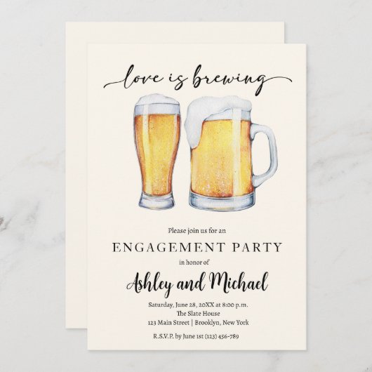 Invitation de la partie d'engagement en Champagne (Devant / Derrière)